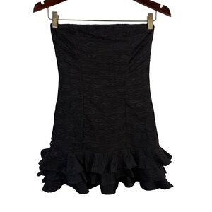 Urban Behavior Black Lace Strapless Micro Mini Dress Size M Y2K Clubwear